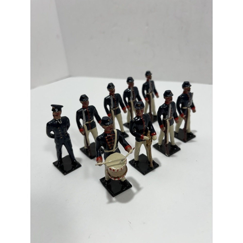 Edmund's Traditional Lead Toy soldiers ? Lot Of 9 Soldier Union 3" Infantry